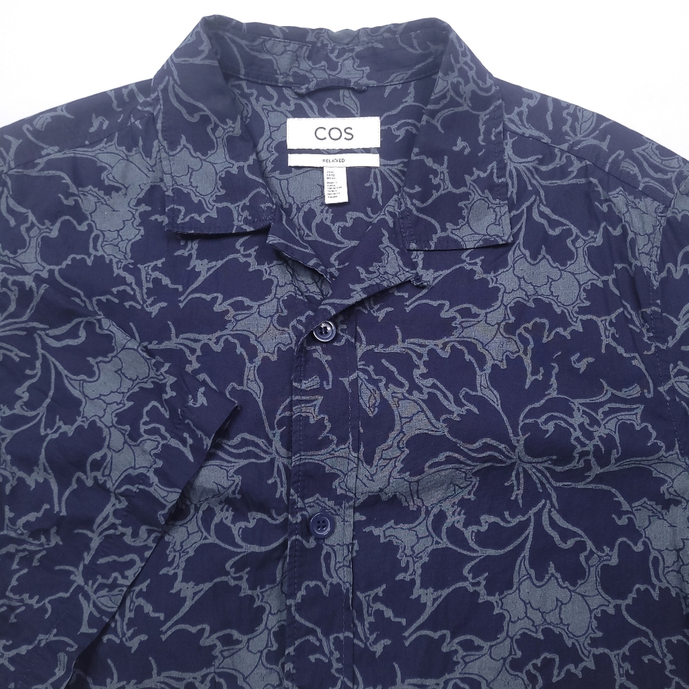 COS US Floral Hawaiian Shirt Relaxed Fit With Pockets 100% Cotton XL - Picture 1 of 10